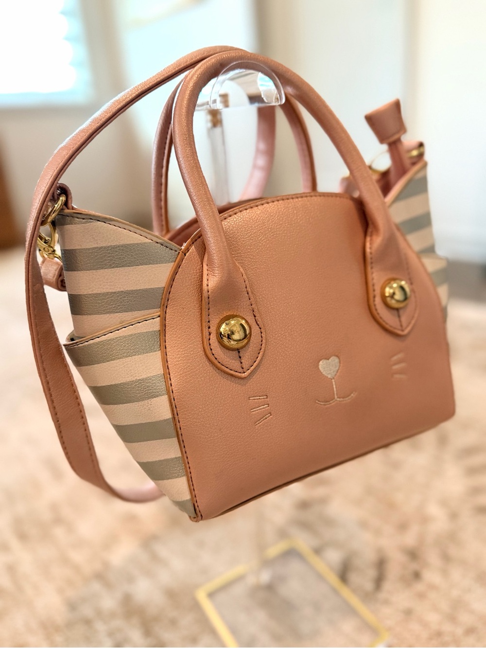 Luv Betsey by Betsey Johnson Cat Ear Mini Pink Cat Face Crossbody